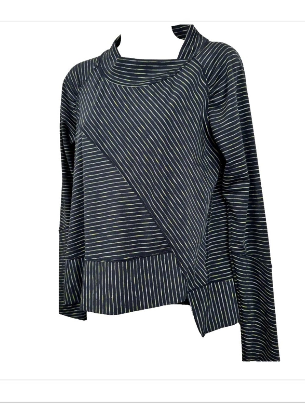 prAna Alicia Pullover Long Sleeve Top Striped Black M Active Athleisure Yoga
